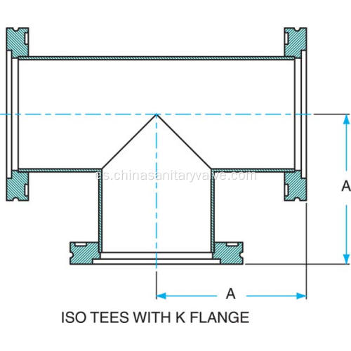 Tees ISO-K NW100 Acero inoxidable 304